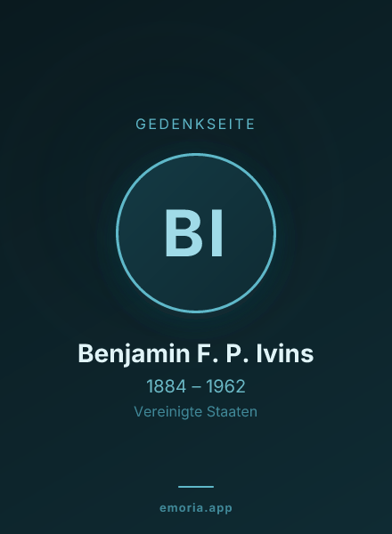 Gedenkportrait von Benjamin F. P. Ivins