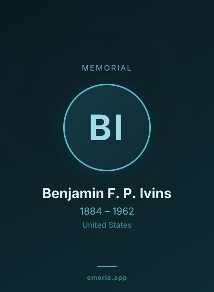 Memorial portrait of Benjamin F. P. Ivins