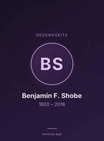 Gedenkportrait von Benjamin F. Shobe