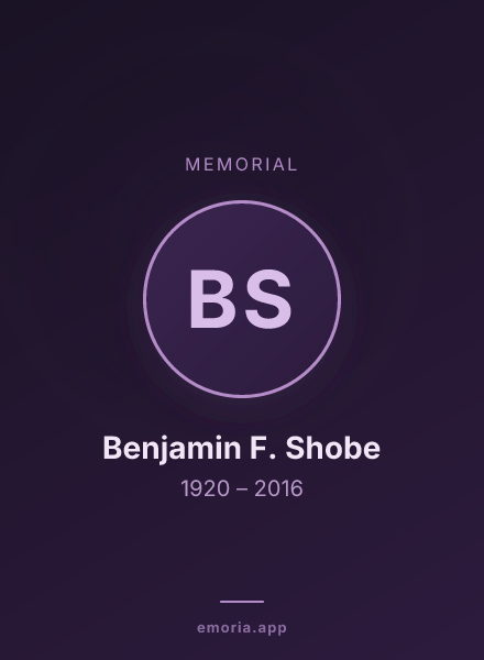 Memorial portrait of Benjamin F. Shobe