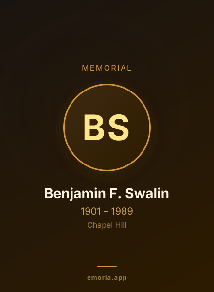 Memorial portrait of Benjamin F. Swalin