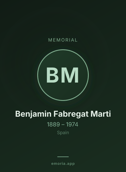 Memorial portrait of Benjamin Fabregat Marti