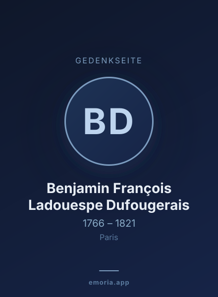 Gedenkportrait von Benjamin François Ladouespe Dufougerais