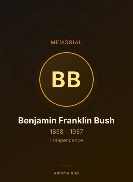 Memorial portrait of Benjamin Franklin Bush