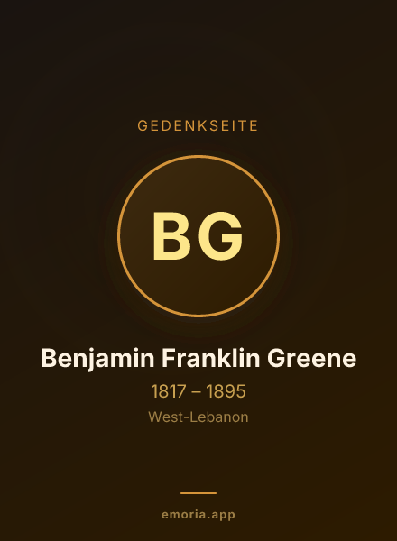 Gedenkportrait von Benjamin Franklin Greene