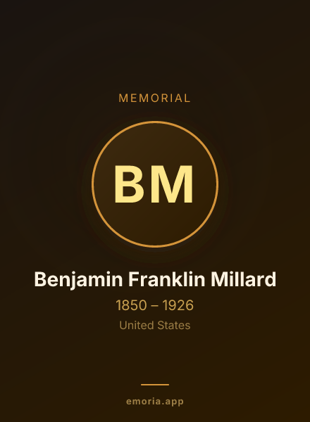 Memorial portrait of Benjamin Franklin Millard