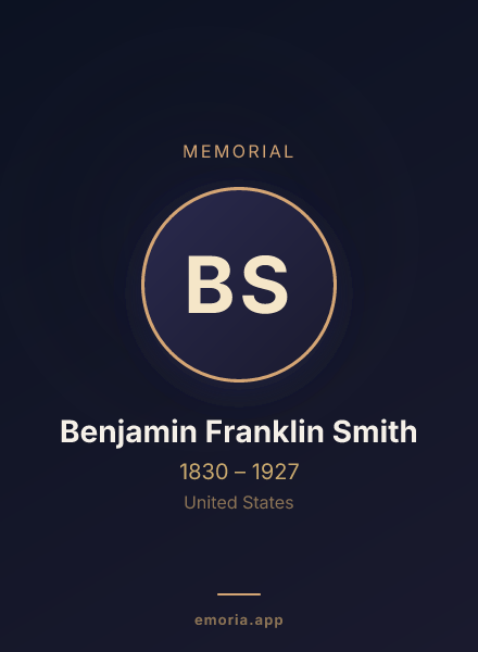 Memorial portrait of Benjamin Franklin Smith