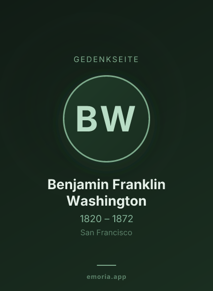 Gedenkportrait von Benjamin Franklin Washington