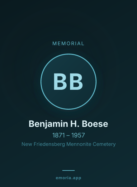 Memorial portrait of Benjamin H. Boese