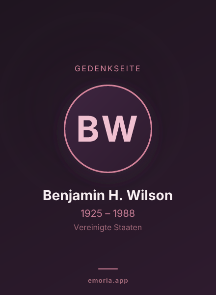 Gedenkportrait von Benjamin H. Wilson