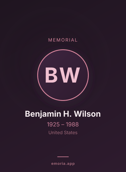 Memorial portrait of Benjamin H. Wilson