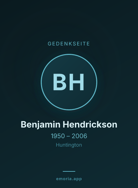 Gedenkportrait von Benjamin Hendrickson