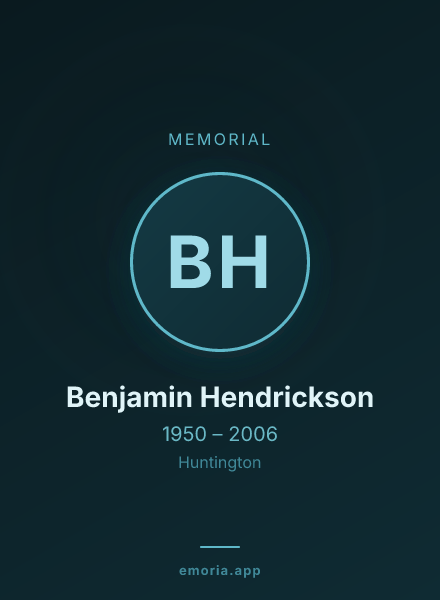 Memorial portrait of Benjamin Hendrickson
