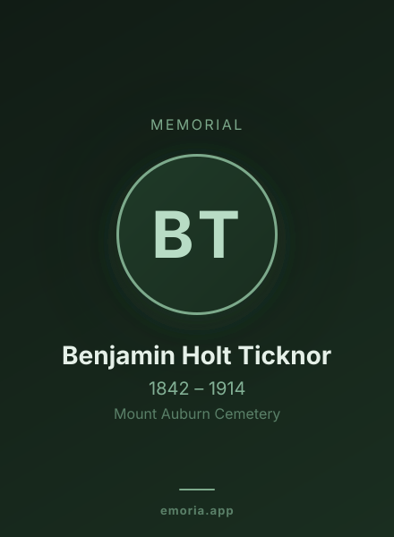 Memorial portrait of Benjamin Holt Ticknor