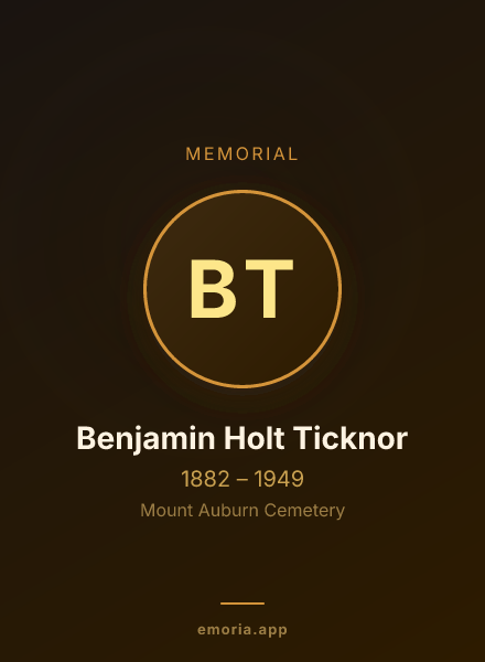 Memorial portrait of Benjamin Holt Ticknor