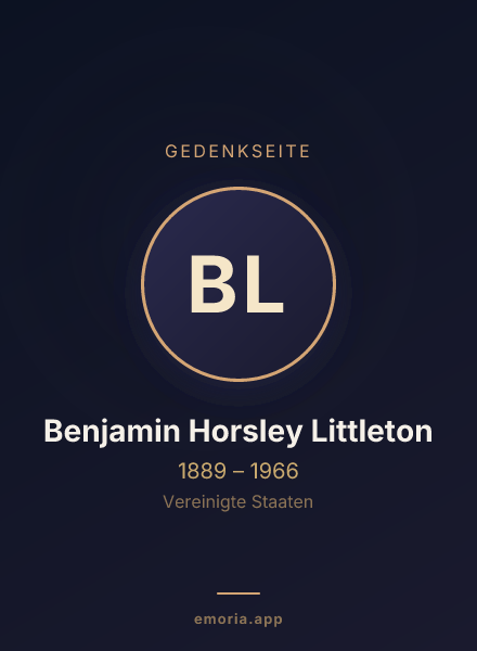 Gedenkportrait von Benjamin Horsley Littleton