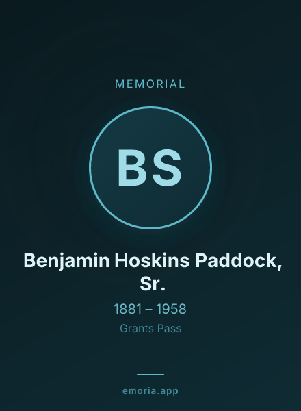 Memorial portrait of Benjamin Hoskins Paddock, Sr.