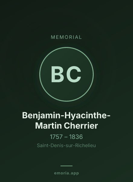 Memorial portrait of Benjamin-Hyacinthe-Martin Cherrier