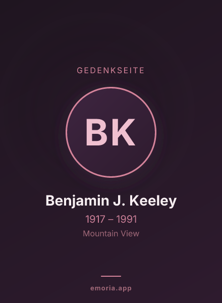 Gedenkportrait von Benjamin J. Keeley