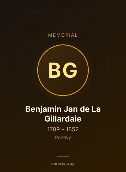 Memorial portrait of Benjamin Jan de La Gillardaie