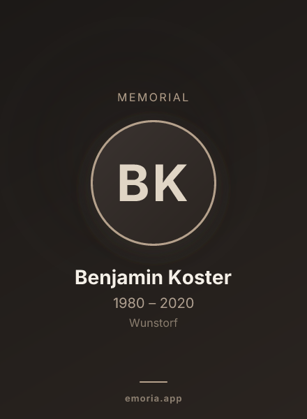 Memorial portrait of Benjamin Koster