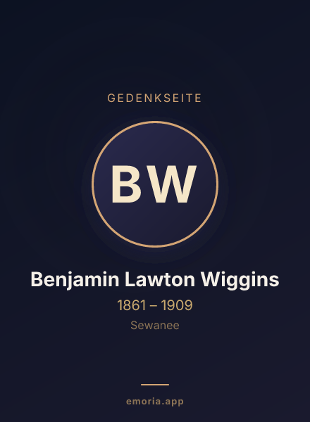 Gedenkportrait von Benjamin Lawton Wiggins