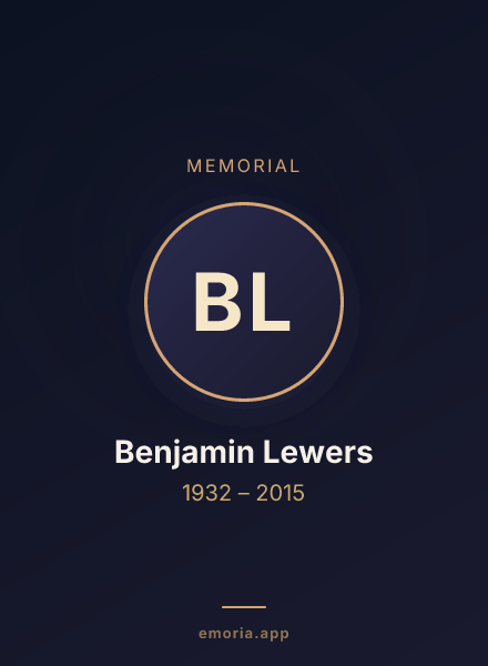 Memorial portrait of Benjamin Lewers