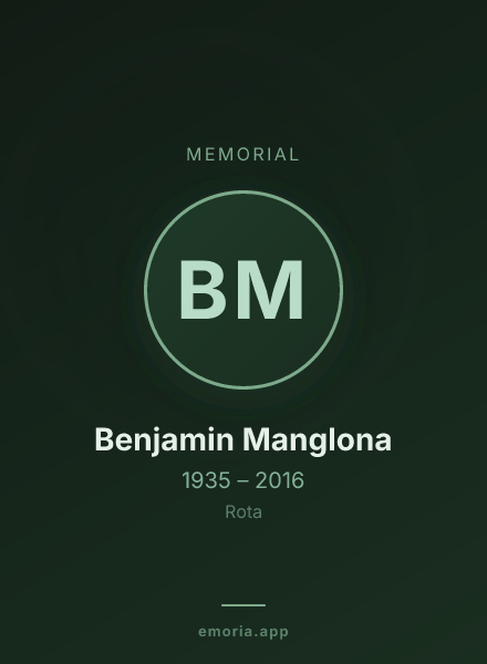 Memorial portrait of Benjamin Manglona