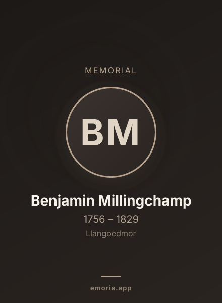 Memorial portrait of Benjamin Millingchamp