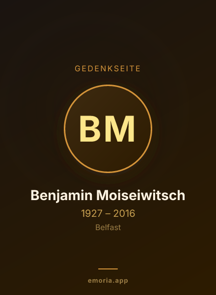 Gedenkportrait von Benjamin Moiseiwitsch