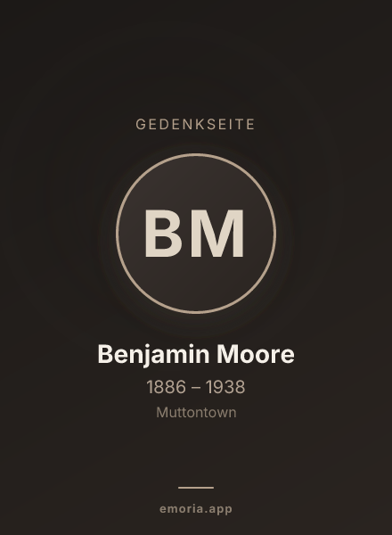Gedenkportrait von Benjamin Moore
