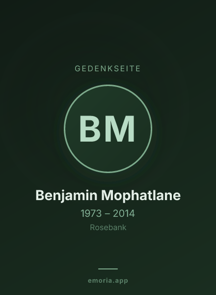Gedenkportrait von Benjamin Mophatlane