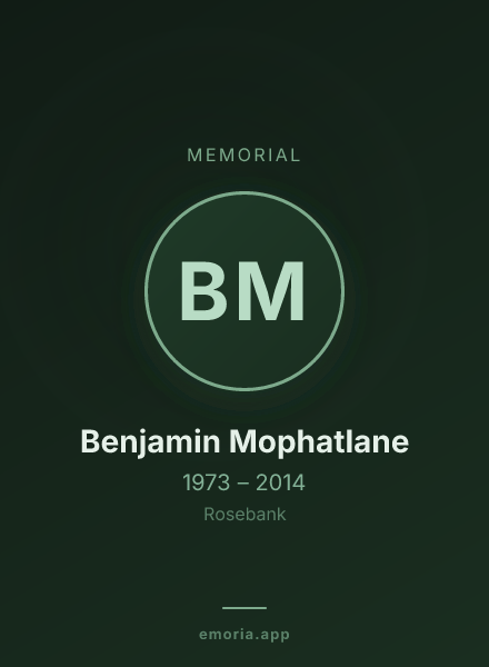 Memorial portrait of Benjamin Mophatlane