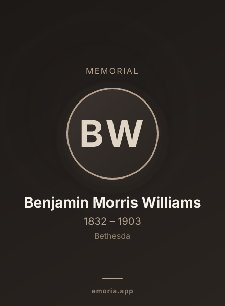Memorial portrait of Benjamin Morris Williams