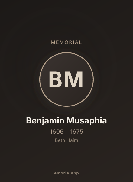 Memorial portrait of Benjamin Musaphia
