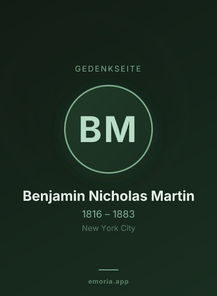 Gedenkportrait von Benjamin Nicholas Martin