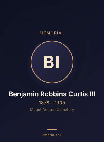 Memorial portrait of Benjamin Robbins Curtis III