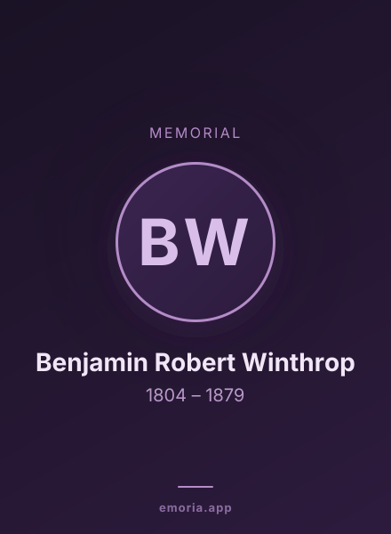 Memorial portrait of Benjamin Robert Winthrop
