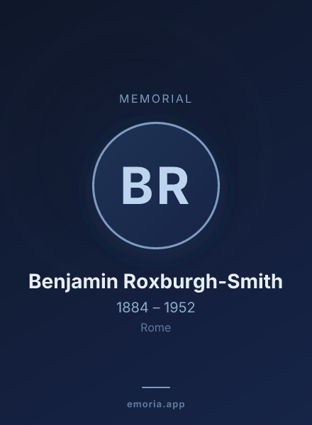 Memorial portrait of Benjamin Roxburgh-Smith
