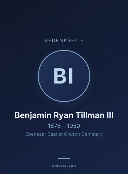 Gedenkportrait von Benjamin Ryan Tillman III