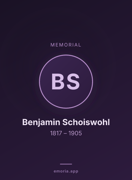 Memorial portrait of Benjamin Schoiswohl