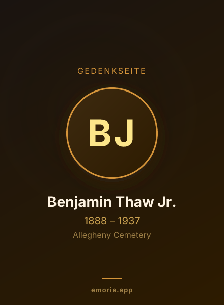 Gedenkportrait von Benjamin Thaw Jr.