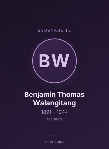 Gedenkportrait von Benjamin Thomas Walangitang