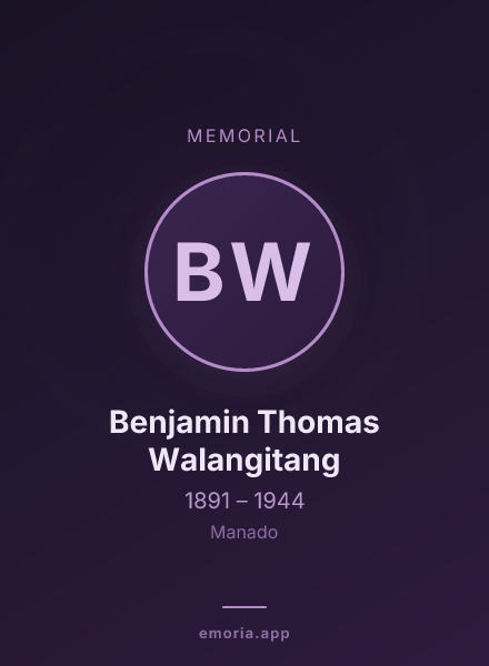 Memorial portrait of Benjamin Thomas Walangitang