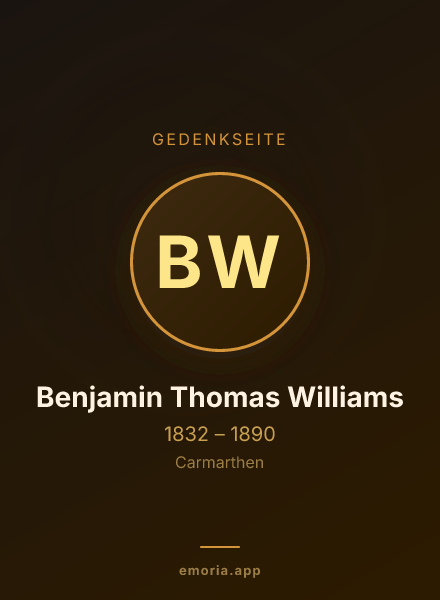 Gedenkportrait von Benjamin Thomas Williams