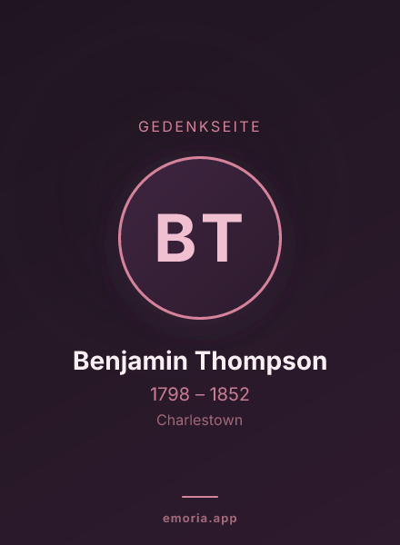 Gedenkportrait von Benjamin Thompson