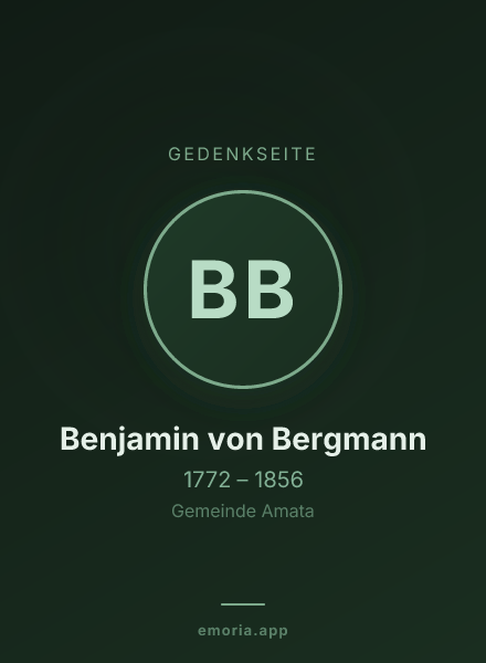 Gedenkportrait von Benjamin von Bergmann