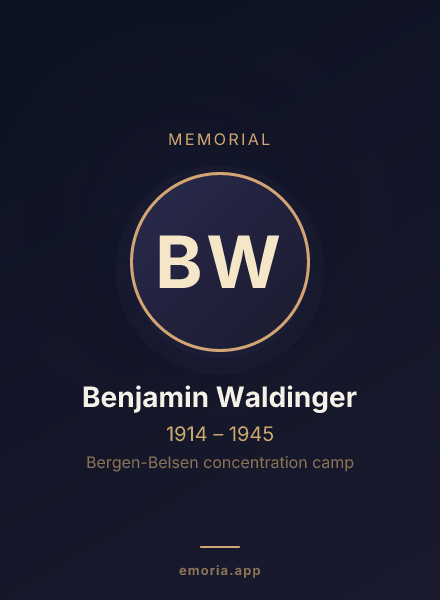 Memorial portrait of Benjamin Waldinger