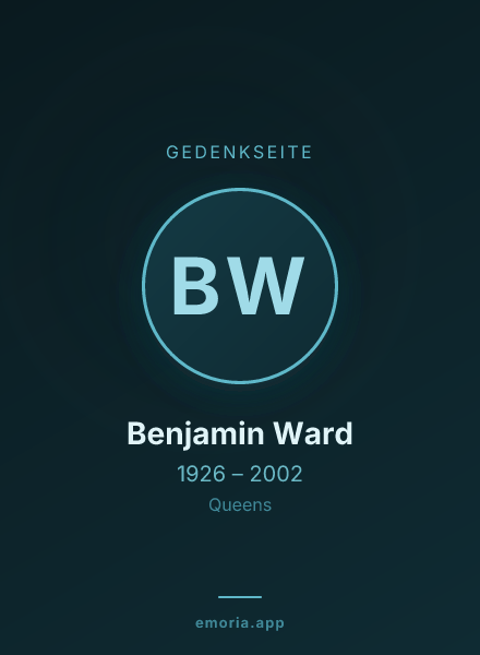 Gedenkportrait von Benjamin Ward