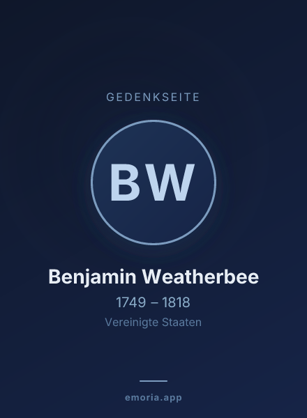 Gedenkportrait von Benjamin Weatherbee